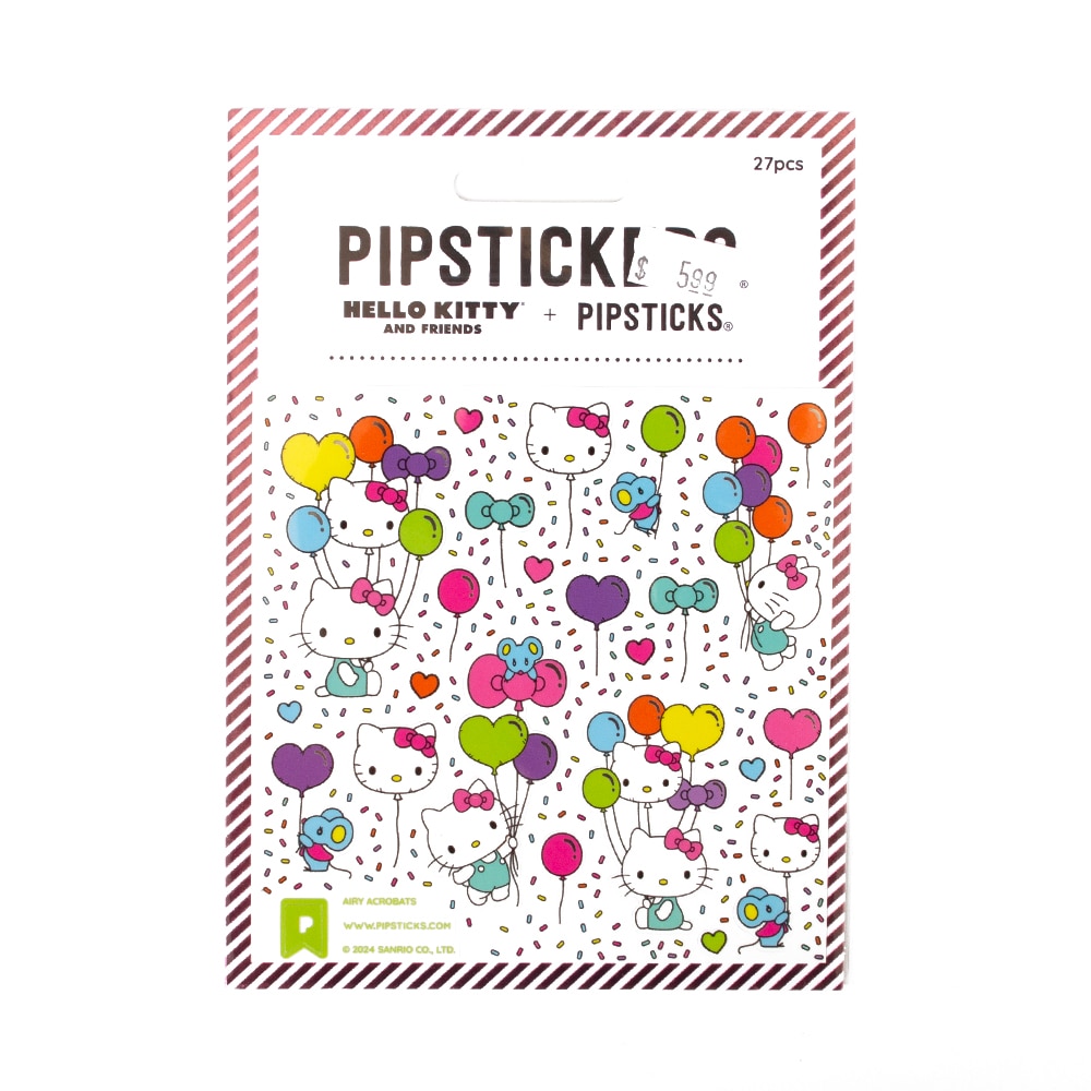 Pipsticks, Stickers, Art & School, 4"x4", Approximate Size, Hello Kitty, Airy Acrobats, 988231